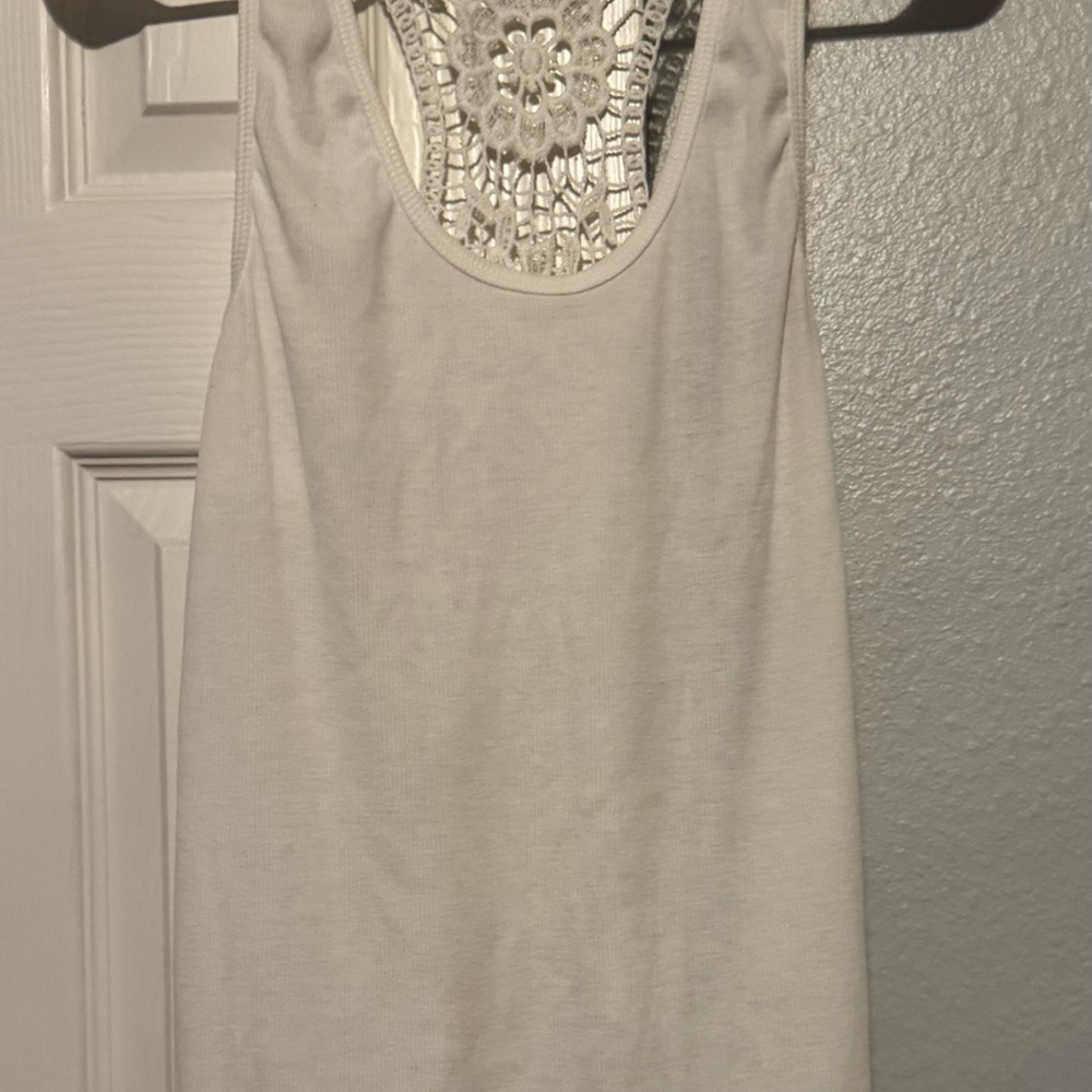 Elegant White Lace-Back Women's Top